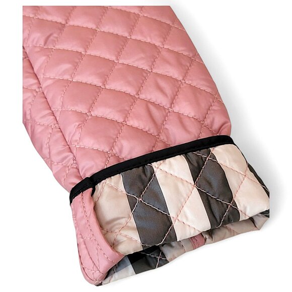 Burberry Pink Down Puffer Jacket 2Y Plaid Lined Girls Coat Toddler Designer EUC - Picture 7 of 16